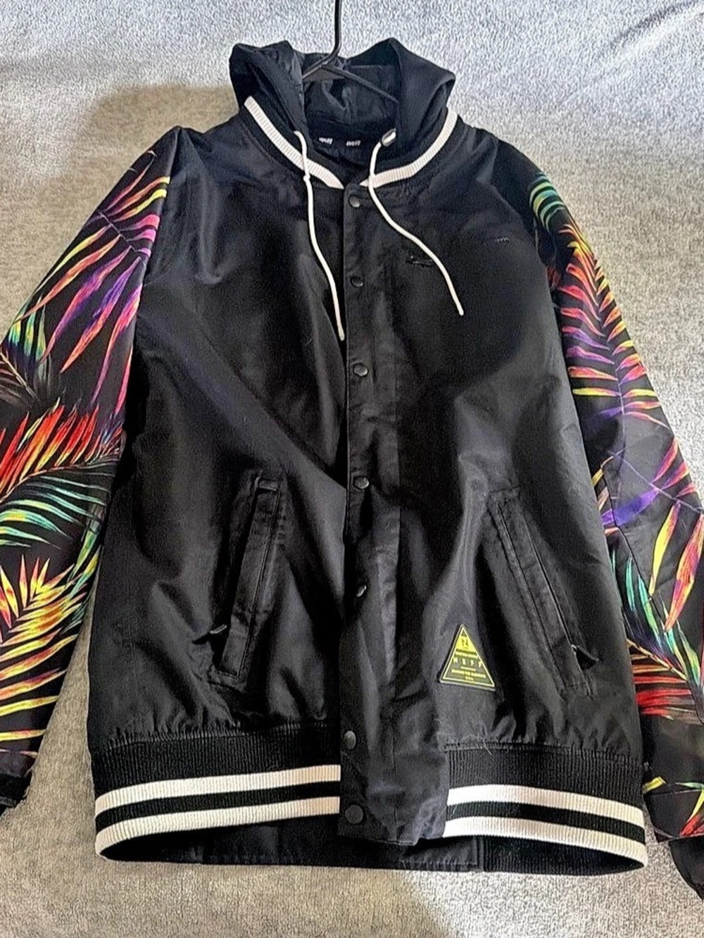 Neff Men's Printed Sleeve Bomber Jacket Size Large